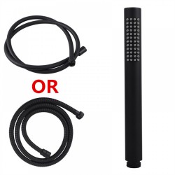 Brass Round Matt Black Hand Held Shower With Water Hose Brass Round Matt Black Hand Held Shower With Water Hose